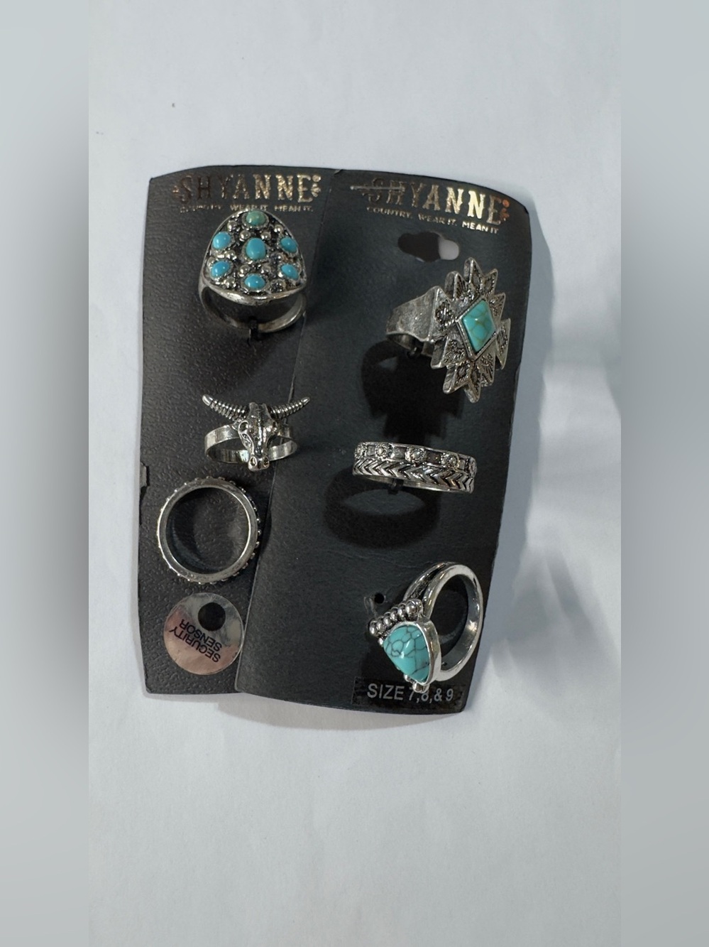 Ring size 6, 7, 8 & 9 Shyanne Silver-Tone Turquoise Accent Ring Pack